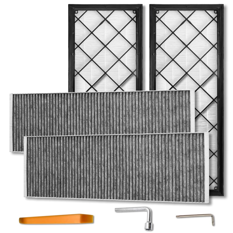 CYBERBEANS 4 Pack HEPA Carbon Air Filter Kit Compatible with Tesla Model Y Carbin Air Conditional Replacement with External Intake Activated Carbon 2020202420252026 Juniper Accessories